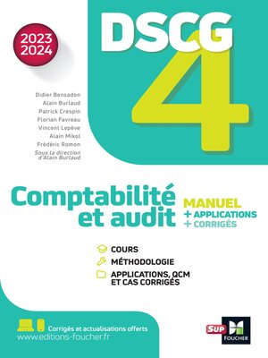 cover image of DSCG 4--Comptabilité et audit--Manuel et applications--Millésime 2023-2024